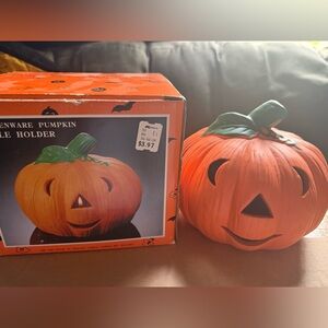 Earthenware Pumpkin candle holder
